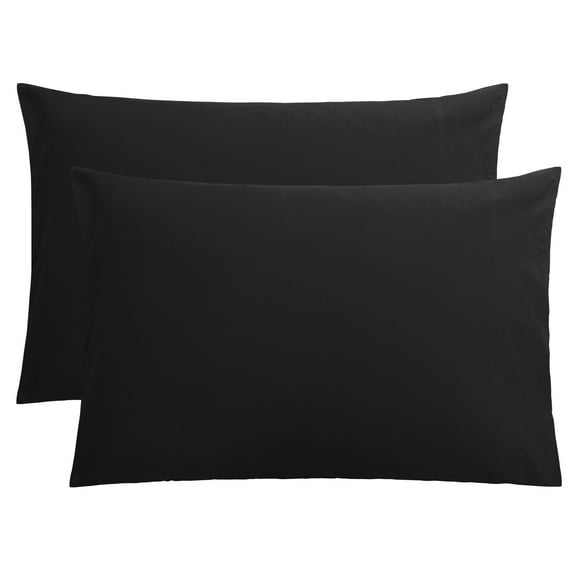 Flxxie 1800 Count Double Brushed Microfiber Envelope Pillowcases Set of 2, King, 20" x 36", Black