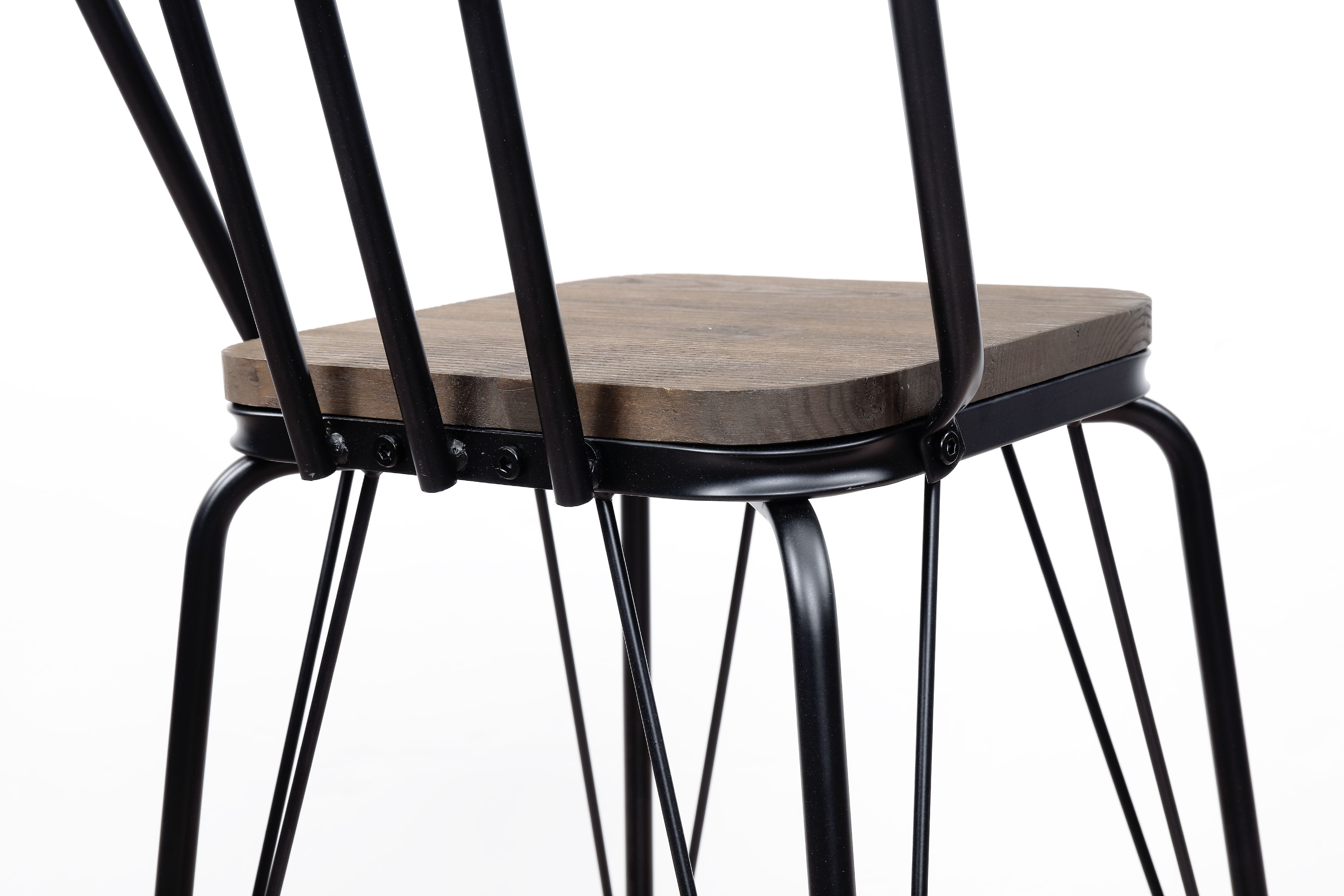 Furniture of America Sentra Modern Slat Back Bar Chairs - Set of 2, Black