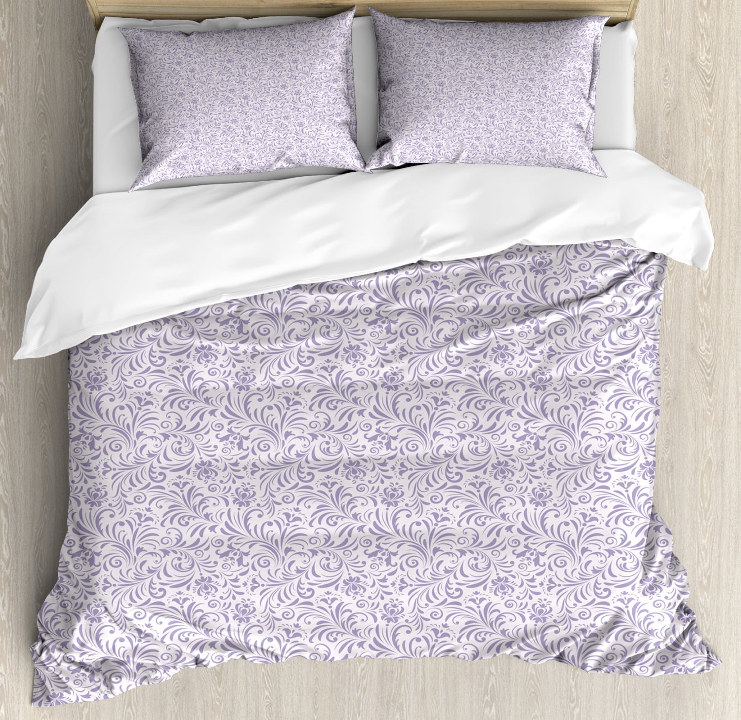 Floral King Size Duvet Cover Set Pattern With Abstract Flowers In