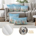 thumbnail image 5 of Outdoor Pillow Covers 20x12 Set of 2, Summer Nautical Waterproof Patio Throw Pillow Covers for Couch Sofa Chair, Coastal Beach Starfish Coral Shell Blue Decorative Pillowcases for Throw Pillows, 5 of 9