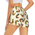 thumbnail image 3 of Goofa Boho Chicken Printed Women 2 in 1 Running Shorts,Quick Dry Athletic Workout Shorts,High Waisted Athletic Shorts with Liner Pockets-Small, 3 of 9