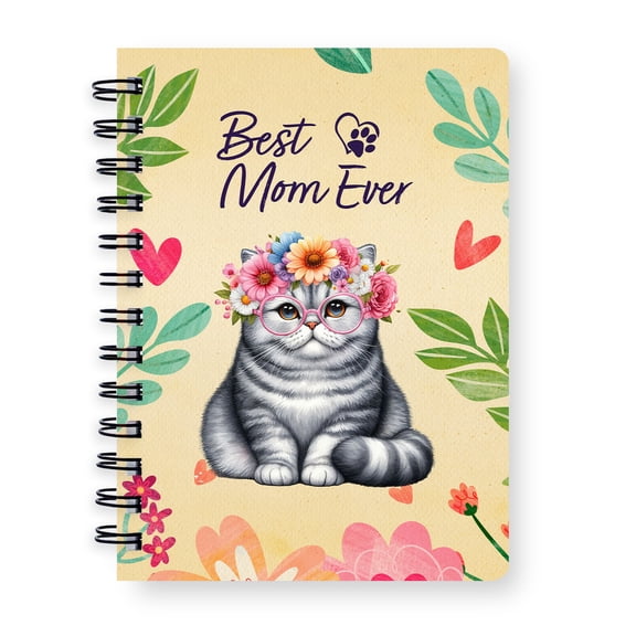 Best Scottish Fold Mom Ever Happy Mother's Day Spiral Bound Journal Cat Lover Kitten Owner Gifts 5x7in Spiral Notebook - 02002