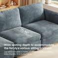 thumbnail image 5 of Guyii 3 Seater Sofa, 92.51" Large Fabric Couch, Comfortable Rectangular Sofa with Thick Cushions and Soft Backrest, Modern Sofa for Living Room, Bedroom, Apartment, Blue, 5 of 8