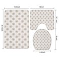 thumbnail image 3 of Lightpink Daisy Flower Linear Pattern Bathroom Rugs Sets 3 Piece,Toilet Cover Set,Absorbent Non Slip Bathroom Mats Sets with U-Shaped Contour Rug Toilet Rug Set, 3 of 5