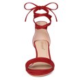 thumbnail image 2 of BLISSFUL STEP Women's Open Toe Kitten Heel Lace Up Fastening Sandals, 2 of 7