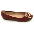 thumbnail image 3 of Women’s Ballerina Flats with Gold Buckle Accent – Round Toe Slip-On Dress Shoes – Comfortable Casual Everyday Flats for Work, Office, Travel, or Evening Wear, 3 of 4