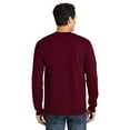 thumbnail image 3 of Gildan Ultra Cotton Men's Long Sleeve T-Shirt, Durable, Crewneck Classic Fit Tee, Maroon, M, 3 of 5