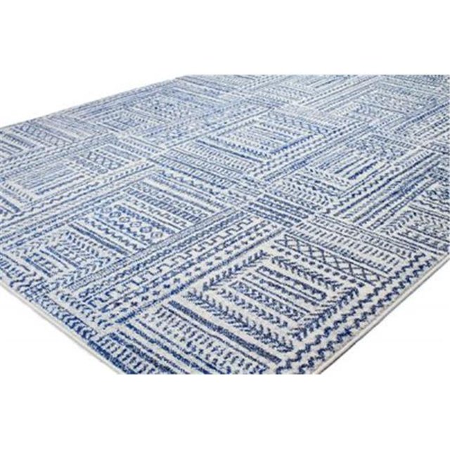 Tapis de Zone Transitionnel en Polypropylène 7 Pi. 6 Po. x 9 Pi. 6 Po. Collection Mayfair, Lierre & Bleu