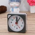 thumbnail image 2 of WORGEOUS Mini Clock Square Plastic Quartz Alarm Clock Portable Lightweight Clock (Grey), 2 of 8