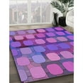 thumbnail image 3 of Ahgly Company Machine Washable Indoor Round Transitional Purple Area Rugs, 8' Round, 3 of 7