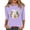 AB47 Purple, variant on Bainana Halloween 3/4 Sleeve Tshirts For Womens Ghost Print Crew Neck Fall Tops Soft Lightweight Ladies Theme Party Casual Tees Size L