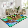 thumbnail image 4 of SKYSONIC Area Rug Jungle Elephants Giraffes and Exotic Flowers Nursery Rug Floor Mat Kids Playing Mat for Living Room Bedroom, 72x48 in, 4 of 6