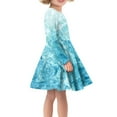 thumbnail image 2 of FKELYI Christmas Snowflake Long Sleeve Dresses Size 7-8 Blue Dresses for Girls Knee Length Stretchy Hoilday Long Sleeve Dresses for Teen Girls, 2 of 4