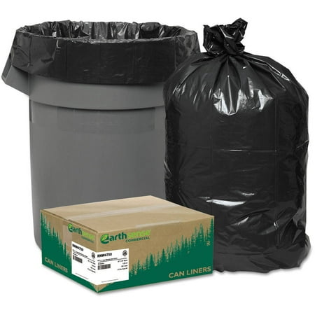 Earthsense Commercial Black Can Liners, 56 gal, 100 ct