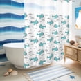 thumbnail image 5 of No Hook Shower Curtain, Turquoise Airplane Shower Curtains for Bathroom with See Through Top Window, Modern Abstract Art Cartoon Clouds Waterproof & Washable Bath Curtain Stall 48"x72", 5 of 9