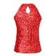 thumbnail image 5 of Top halter con lentejuelas para mujer - Blusa corta sin mangas brillante para fiesta/discoteca (talla única), 5 of 5