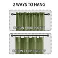 thumbnail image 7 of JIUZHEN Semi Sheer Curtains 72 Inches Long, Semi Transparent Rod Pocket Light Filtering Window Voile Curtains for Balcony & Bedroom, Set of 2 Panels with Tiebacks, W52 x L72, Olive Green, 7 of 7