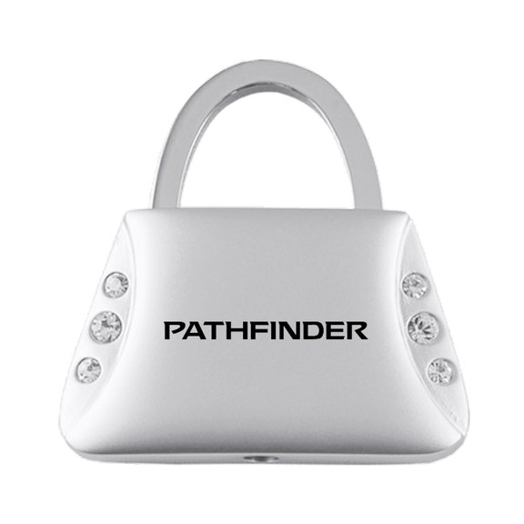 Nissan Pathfinder Jeweled Purse Shape Key Ring (Silver)