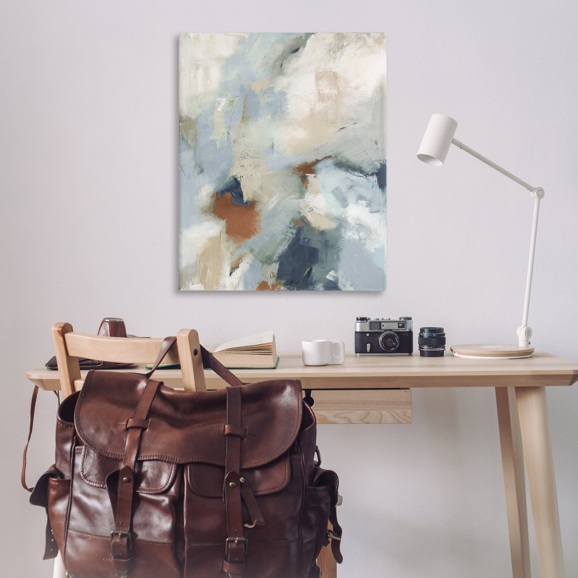 Stupell Industries Foggy Ombre Brush Strokes Abstract Painting Wrapped Canvas Art Print Wall Art, 36 x 48