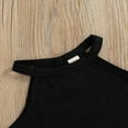 thumbnail image 3 of Baby Girls Sleeveless Halter Ribbed Tank Tops A-line Button Skirt Outfits, 3 of 6