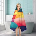 thumbnail image 6 of Colorful Tie Dye Mountain Pattern Hooded Bath Towel，50"x30" for Ages 3 To 12 Kids, Quick Dry Lightweight Soft Microfiber Hood Beach Towel Cover Up for Kids, 6 of 7