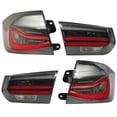 thumbnail image 4 of Ikon Motorsports Compatible with 16-18 BMW 3 Series F30 F80 LCI Window Visor Black Lines Rear Tail Lights 4PC sets, 4 of 7