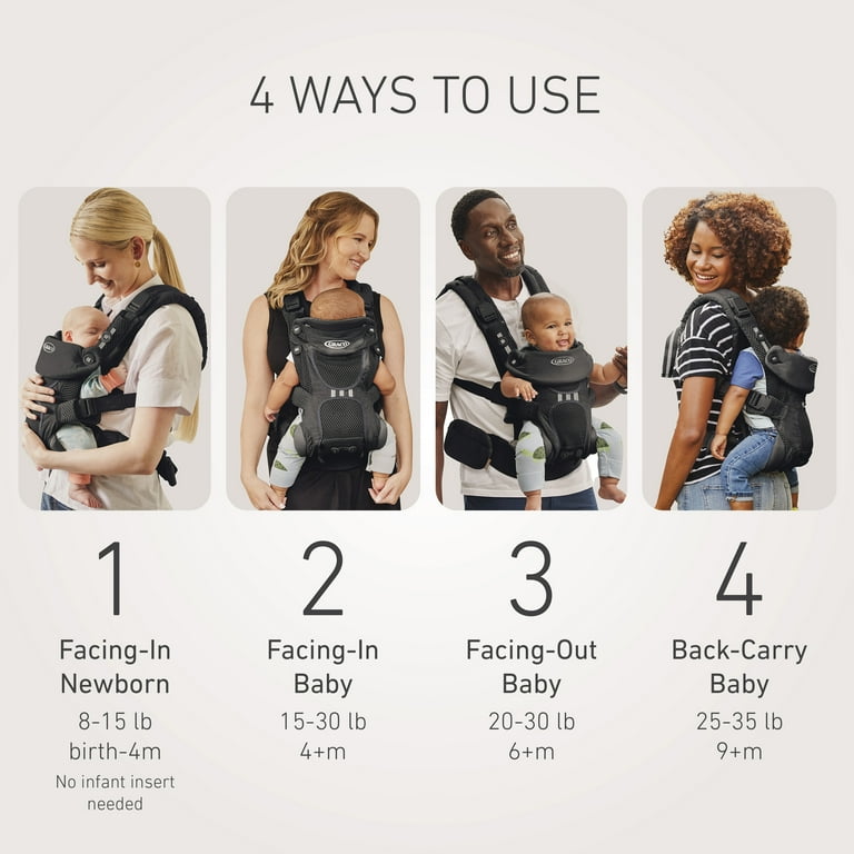 Graco Premier Cradle Me Air 4 in 1 Baby Carrier Black Onyx
