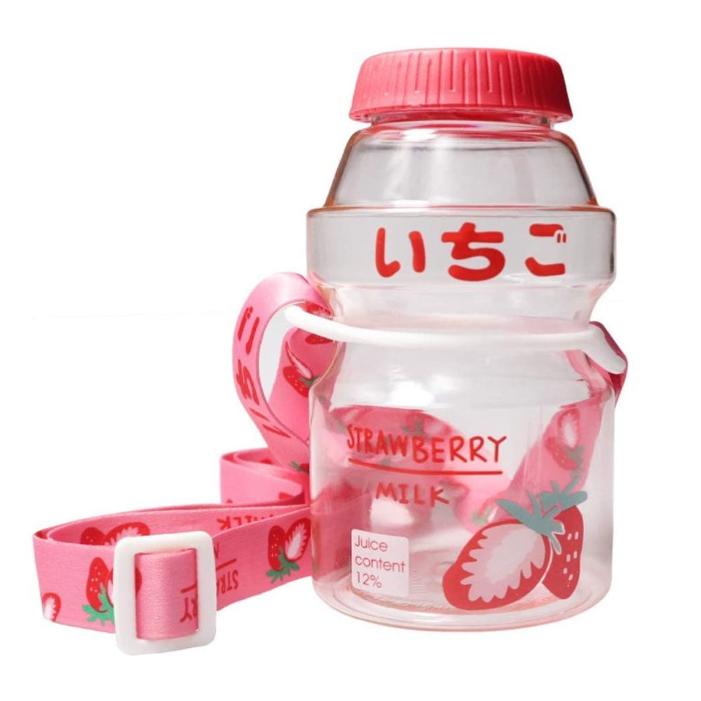 Kawaii Strawberry Water Bottle 1 Liter Bpa Free Cute Plastic Fruit Juice  Milk Tea Drinking Bottle With Straw For Kids Girl Gift - Water Bottles -  AliExpress