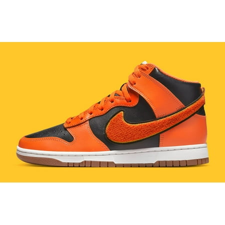 

Men s Nike Dunk Hi Retro University Chenille Black/Safety Orange (DR8805 002) - 10.5