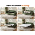 thumbnail image 3 of CHIC HOUSE Queen Sleeper Sofa Bed Pull Out Couch with Mattress USB, Convertible Chenille Couch for Living Room, Loveseat Sleeper Bed for Small Spaces, RV Sofa Sleeper with Cup Holder LED Light, Green, 3 of 9