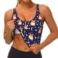 thumbnail image 3 of Picia Corgi Lying With Moons And Stars Sports Bra for Women,Padded Strappy Sports Bras Medium Support Yoga Bra with Removable Cups,Running Yoga Bra-XX-Large, 3 of 9