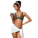 thumbnail image 3 of Top de Bikini CRZ YOGA con Nudo Frontal y Tirantes Cruzados Verde Oliva Oscuro XL, 3 of 5