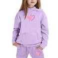 thumbnail image 2 of Toddler Outfits for Girls Sets Winter Hoodie Joggers Comfy Casual Kids Print Fall Girls Clothing Sets Purple Size 2-3T, 2 of 3