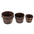 thumbnail image 3 of MasteelfCA 3PCS Wooden Barrel Flowerpot Home Balcony Decoration Plant Flower Bucket, 3 of 7