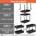 thumbnail image 6 of Kisportee Under Sink Organizer, 2 Pack Bathroom Cabinet Organizer, 2 Tier Sliding Cabinet Organizer Drawer with 10 Hooks, 4 Hanging Cups, Multi-Purpose Kitchen Organizer and Storage, Black, 6 of 10