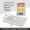 thumbnail image 5 of Elite Gourmet EFD3321X - Deshidratador de alimentos, bandejas de acero inoxidable, controles de temperatura ajustables, ceca, hierbas, frutas, verduras, aperitivos secos, acero inoxidable, 5 of 5