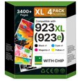 thumbnail image 1 of Cartuchos de tinta CATJOY 923XL, paquete de 4 con chip de reemplazo, 1 of 7