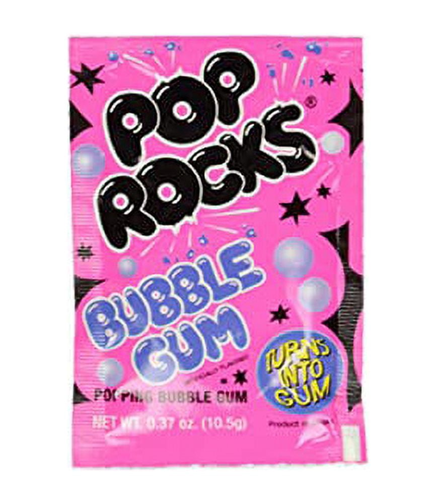 Pop Rocks Bubble Gum Bulk (0.33oz) - 72 Pack of Bubblegum Flavored Poprocks - Retro Crackling Rock Candy - By Dr. Plenty