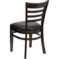 thumbnail image 5 of BizChair 2 Pack Ladder Back Walnut Wood Restaurant Chair - Black Vinyl Seat, 5 of 8