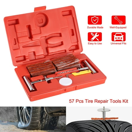 iMounTEK Universal Tire Repair Tools Kit Flat Tire Puncture Repair Tools for Cars Trucks- 57Pcs