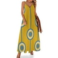 thumbnail image 2 of Robe Sans Manches Vintage Rétro Groovy Hippie Cercle Classique Moutarde Jaune Sarcelle Pâle pour Femmes, 2 of 5