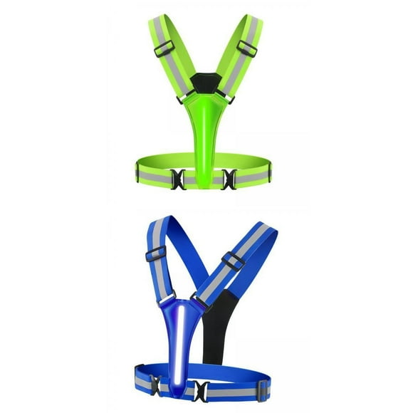 Chaleco Reflectante LED de 2 Piezas USB Recargable para Ciclismo de Marcha Macarena Chaleco reflectante para correr