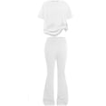 thumbnail image 2 of Girls Summer Outfits Size 11-12Y Crew Short Sleeve Butterfly Print Top with Pants Kids Summer Light Set Clothes for Girls, 2 of 4