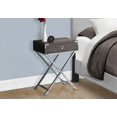 thumbnail image 2 of Accent Table for Living Room & Bedroom - Brown Laminate, Spacious Rectangular Top, One Drawer on Metal Glides & Chrome Metal Legs, 2 of 7