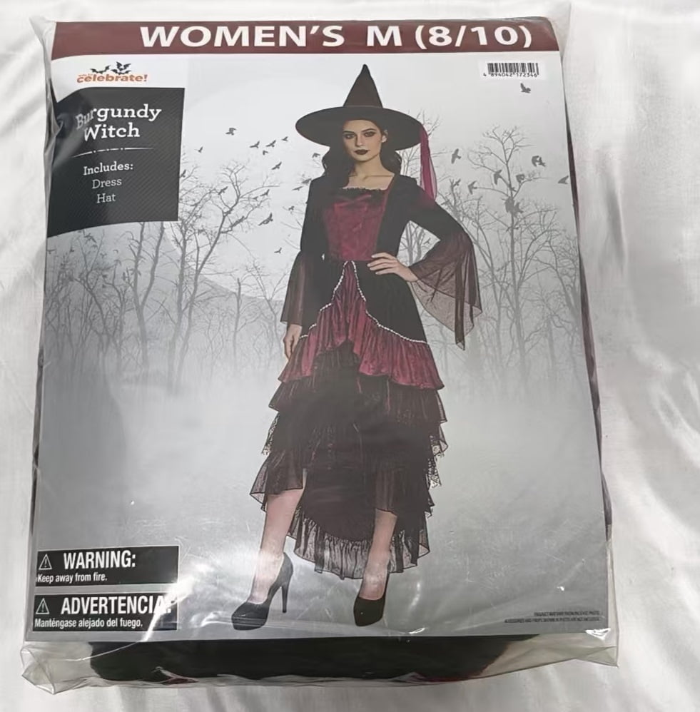 Burgundy Witch, Halloween Costume for Adults, Women's Size M (8/10), by Way to Celebrate