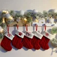thumbnail image 2 of Christmas Stockings 26 Letter Embroidered Cute Knitted Craft Hanging Ornament Modern Art Decor Set for Tree Fireplace Xmas Decor Farmhouse Men Women DIY Season Family Holiday, 2 of 6