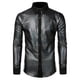 thumbnail image 1 of pstuiky hombres de manga larga, Camisa blusa informal de manga larga con cuello vuelto y botones de patchwork para hombre camisetas de hombre m, 1 of 2