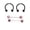 Black, variant on Nipple Barbell 14G Surgical Steel Nose Septum Ring Horseshoe Hoop Earring Eyebrow Lip Belly Piercing