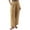 Brown-1, variant on UTTOASFAY Woman Pants Women Casual Solid Pants Cotton Linen Drawstring Elastic Waist Long Wide Leg Pants