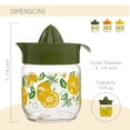 thumbnail image 3 of Crystalia Manuel Citrus Juicer with Glass Storage Jar, All Fruit Squeezer for Lemon Orange Lime Grapefruit Juice, Handheld Juice Press Extractor with Handle, Pour Spout and Glass Storage, Green, 3 of 7